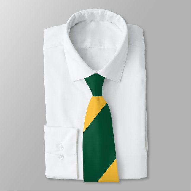 Corbata Forest Green y raya regimental amplia del oro (Atado)