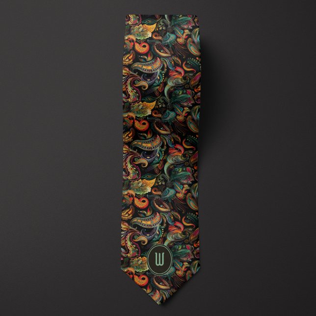Corbata Forest Hues Paisley (Subido por el creador)