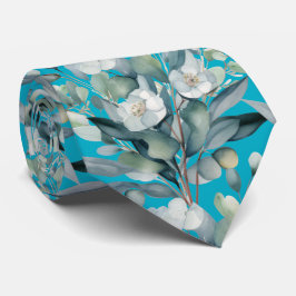 Corbata Formal Floral Clásica con Verdor de Eucali