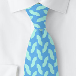 Corbata Formas de garabato turquesa reflectantes. Hombres