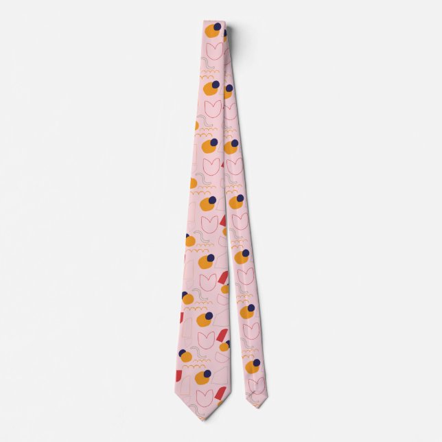 Corbata formas de patrón rosa (Anverso)