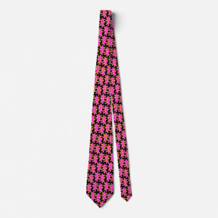Corbata Formas - Magenta y amarillo en negro