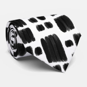 Corbata Formas pintadas en blanco y negro