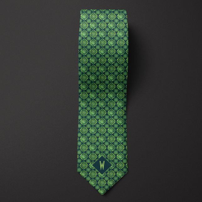 Corbata Forrest Green Mandala Padrino de Boda (Subido por el creador)