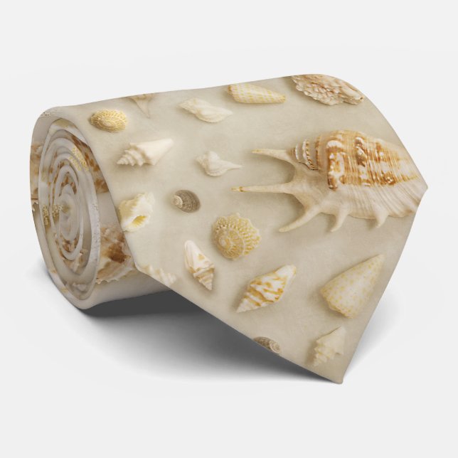 Corbata Foto de la playa de Starfish and Seashells Coastal (Enrollado)