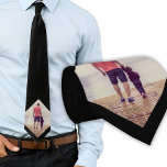 Corbata Foto de Personalizado negro<br><div class="desc">Personalizado negro Corbata en el cuello de la foto. Un regalo perfecto para un padre o abuelo en el Día del Padre,  cumpleaños o Navidades.</div>