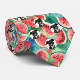 Corbata Foto personalizada de perro mascota con patrón de