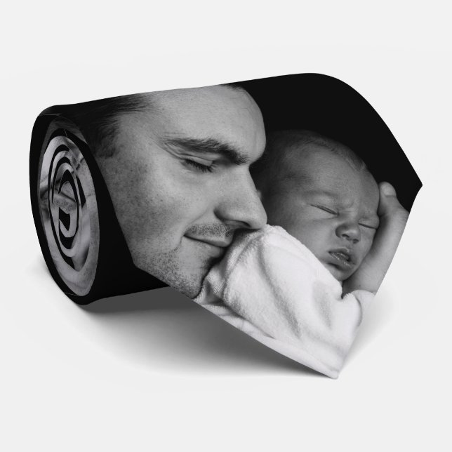 Corbata Foto personalizada del Día del Padre (Enrollado)