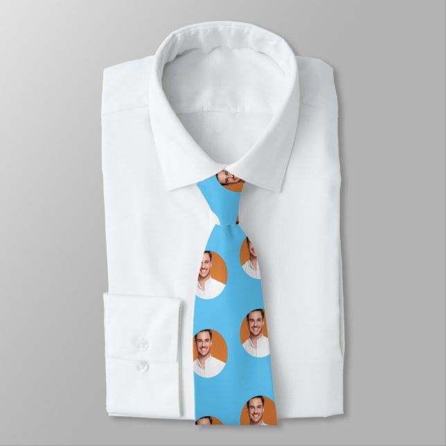 Corbata Foto personalizada Face Blue (Atado)