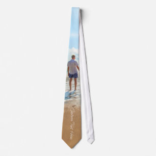 Corbata Foto personalizado y cuello de texto empata tu dis