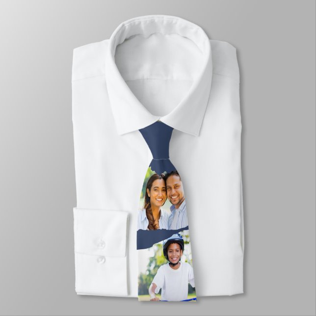 Corbata Fotos Personalizadas Multi Foto Recuerdo Moderno (Atado)