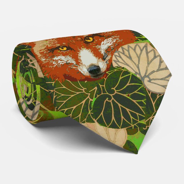 CORBATA FOX ROJA ENTRE LAS HOJAS VERDES Y LA FUGA (Enrollado)