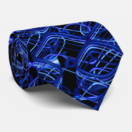 Corbata Fractal azul y negro de los Squiggles