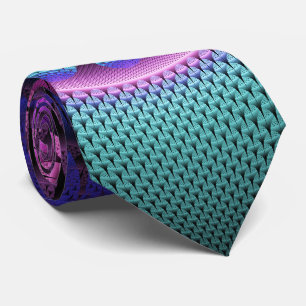 Corbata Fractal de flor colorida con estampado inusual