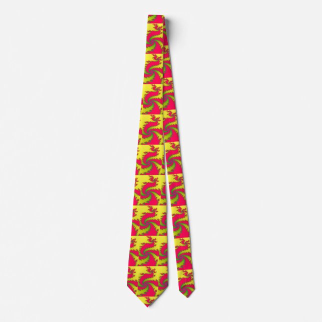 Corbata Fractal del Dragón del Año Nuevo Chino (Anverso)