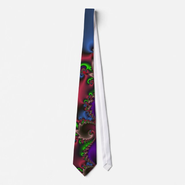 Corbata Fractal Geométrica Multicolor (Anverso)