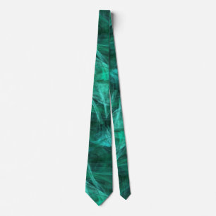 Corbata Fractal Green Swirls Abstract Mens Necs Tie