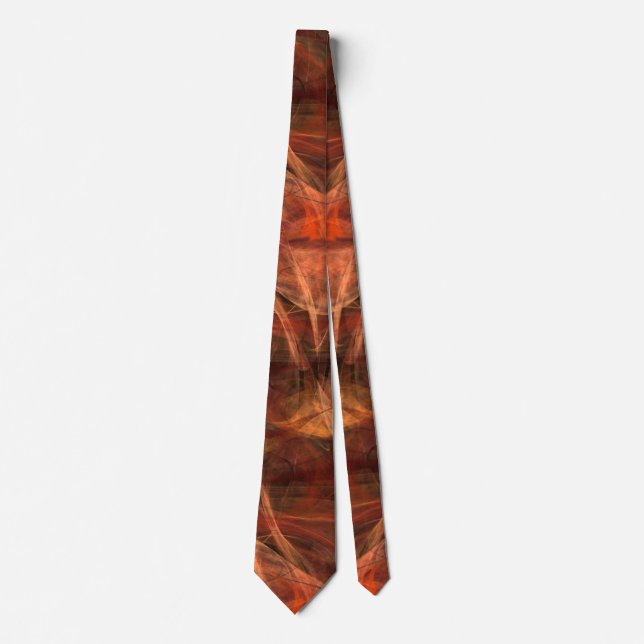 Corbata Fractal Mahogany Bronze Swirls Abstract Necesario (Anverso)