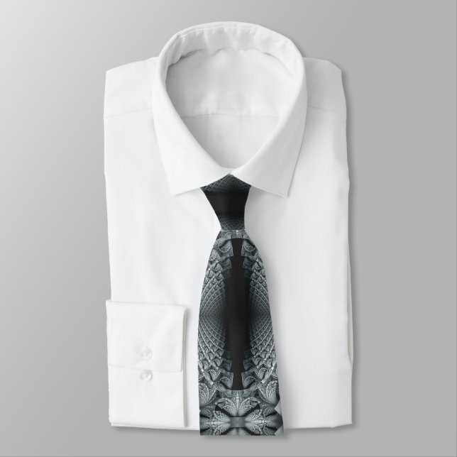 Corbata Fractal negro y gris (Atado)