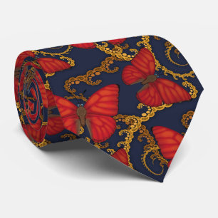 Corbata Fractal rojo sangre de la mariposa del planeador