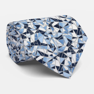 Corbata Fragmento de hielo geométrico abstracto tonos frío