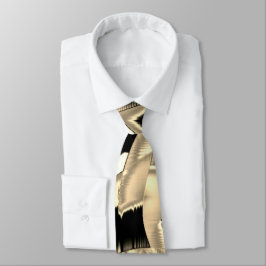 Corbata Fragmentos o cintas negras y beige destruidos en b