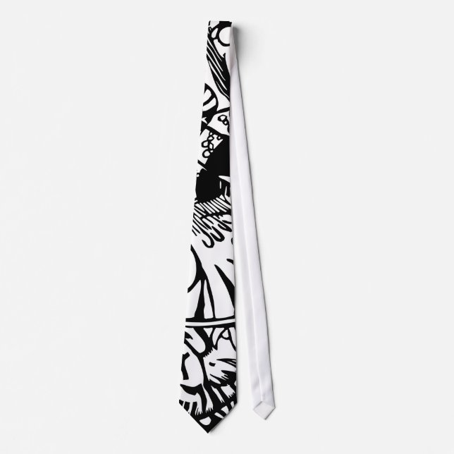 Corbata Franz Marc - Tigre negro y blanco - Arte abstracto (Anverso)