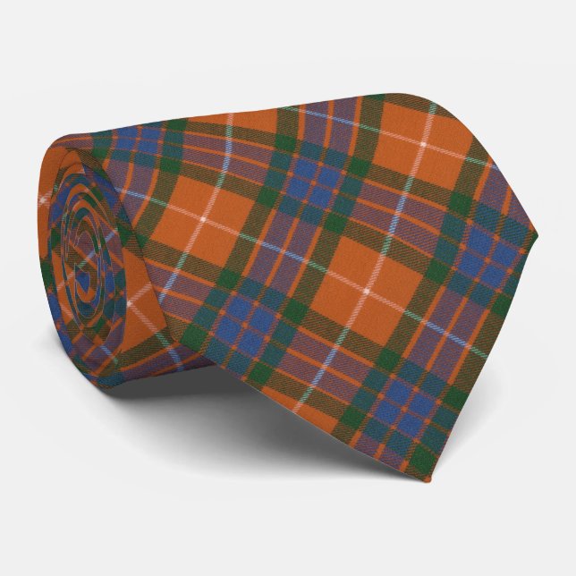 Corbata Fraser Red Antiguo Original Escocia Tartán (Enrollado)