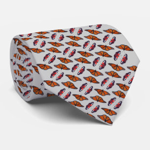 Corbata Frenesí de Mariposa de Otoño (Gris Claro)