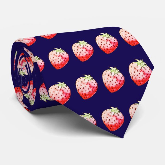Corbata fresa acuarela en marina (Enrollado)