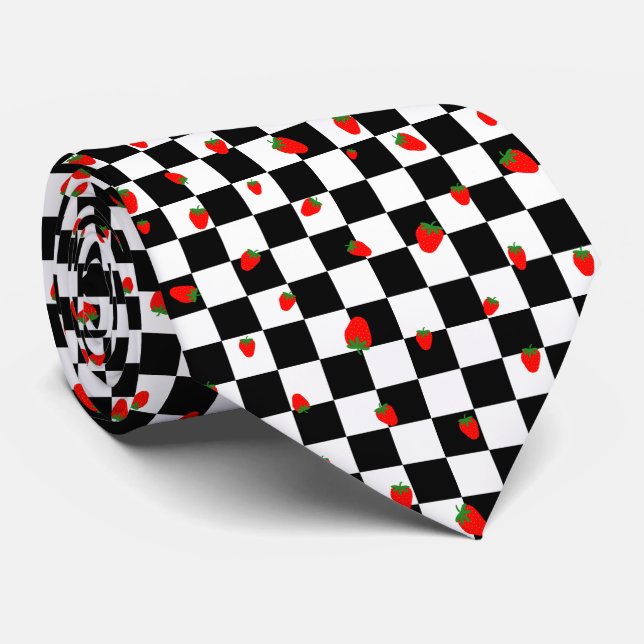 Corbata Fresa Groovy Retro Damero, Y2K 90s  (Enrollado)