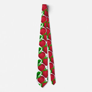 Corbata Fresas en el patrón de fondo blanco