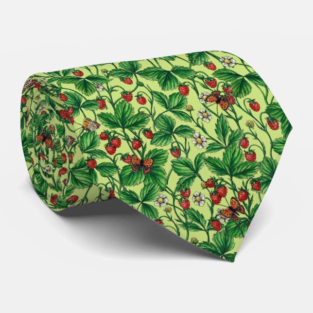 Corbata Fresas silvestres de cebada de miel (Enrollado)