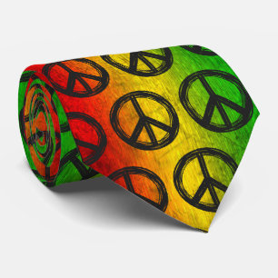 Corbata fresca del símbolo de paz de Rasta del