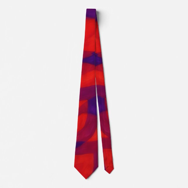 Corbata Fresca Rojo Purpúrea y Azul (Anverso)