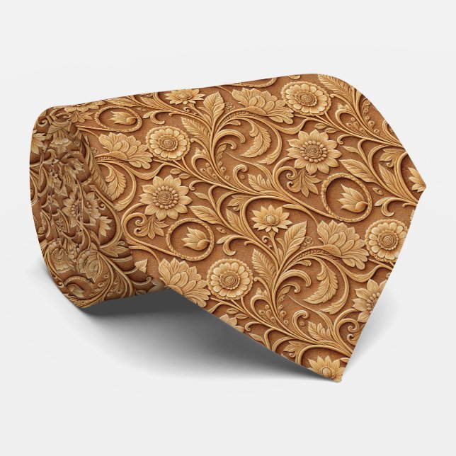 Corbata Fresco patrón de cuero demasiado occidental  (Enrollado)