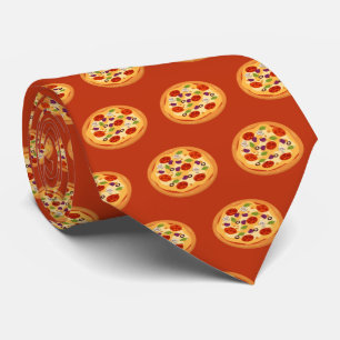 Corbata fresco patrón de pizza italiana con azulejos
