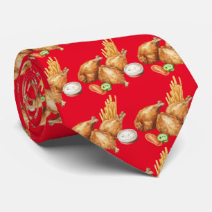 Corbata fresco patrón de pollo frito