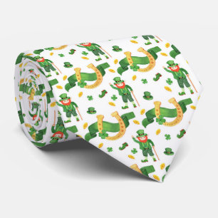 Corbata fresco santo Patrick's Day leprechaun con azulejos