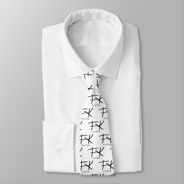 Corbata Frida Kahlo "FK" Monogram Signature Pattern (Atado)