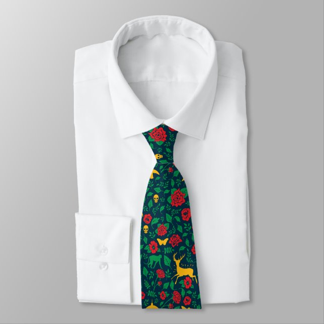 Corbata Frida Kahlo | Símbolos de la Vida (Atado)