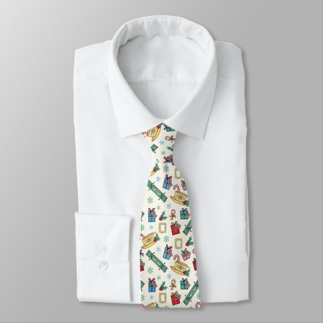 Corbata FRIENDS™ | Patrón de Iconos de Navidad (Atado)