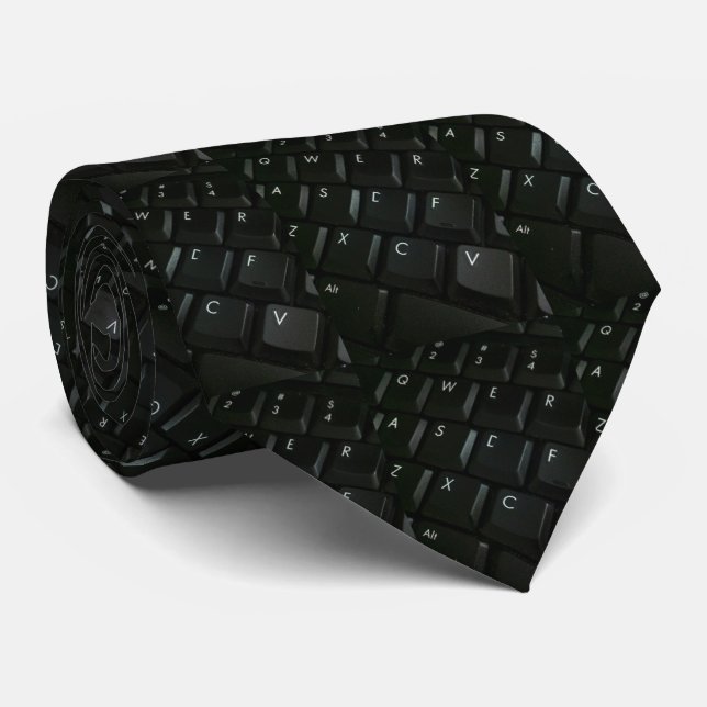 Corbata Friki del Negro-Teclado (Enrollado)