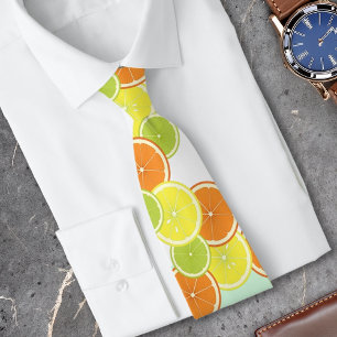 Corbata Fruta cítrica colorida moderna y elegante personal