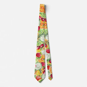 Corbata Fruta de verano acuarela