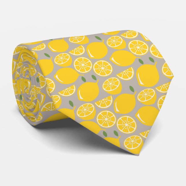 Corbata Fruta de verano de limón amarillo (Enrollado)