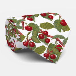 Corbata fruta fresca de cerezo con azulejos