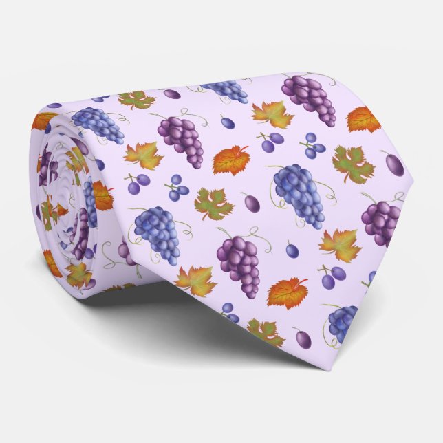 Corbata fruta fresca de uva con azulejos (Enrollado)