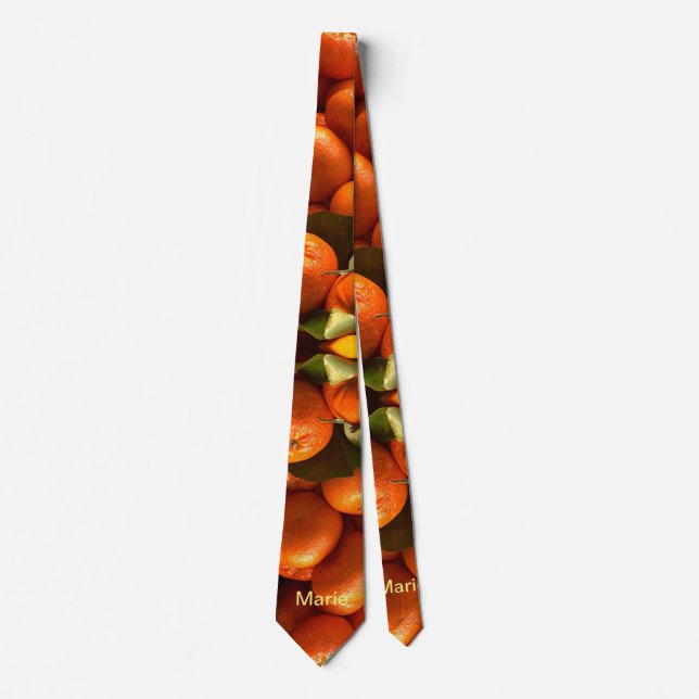 Corbata fruta simple naranja añadir nombre personalizado m (Anverso)