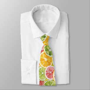 Corbata Frutas Cítricas Lima Limón Naranja Toronja